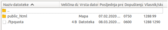 Povezivanje na FTP poslužitelj